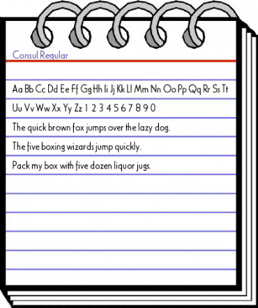 Consul Regular animated font preview