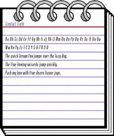 Contact Light animated font preview