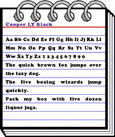CooperBlack LT Regular animated font preview