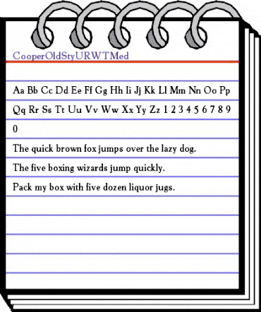 CooperOldStyURWTMed Regular animated font preview