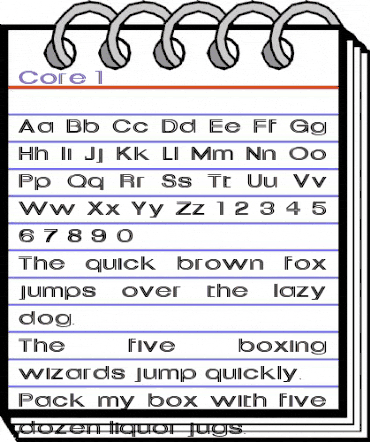 Core 1 Regular animated font preview