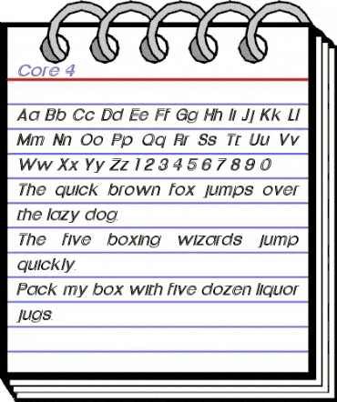 Core 4 Regular animated font preview