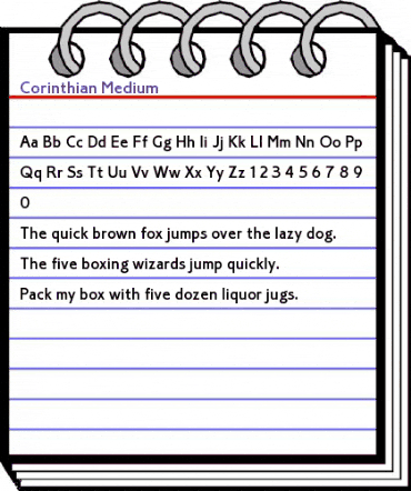 Corinthian Medium Regular animated font preview