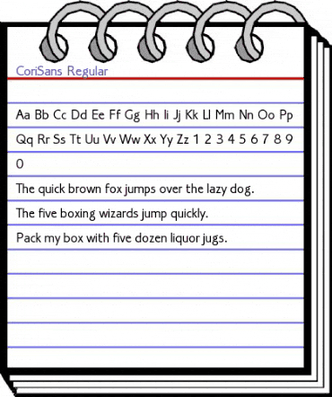 CoriSans Regular animated font preview