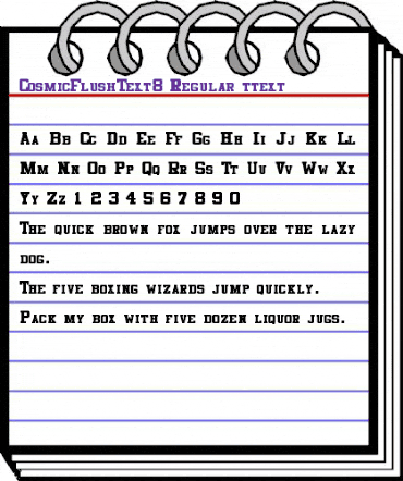 CosmicFlushText8 Regular animated font preview