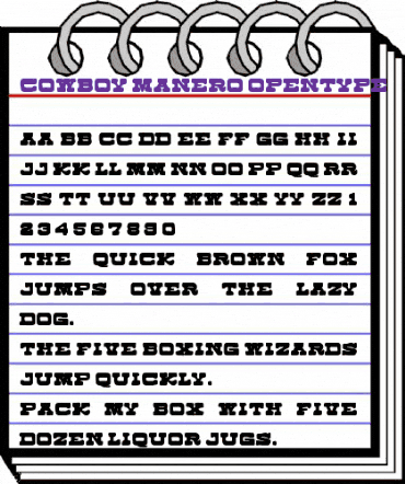 Cowboy Manero Regular animated font preview