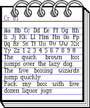 Cr-01 Regular animated font preview