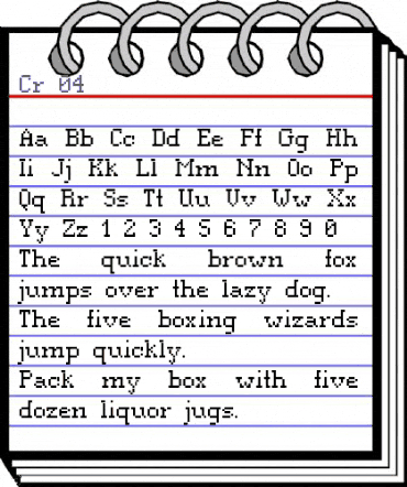Cr-04 Regular animated font preview