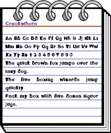 Crackwhore Regular animated font preview