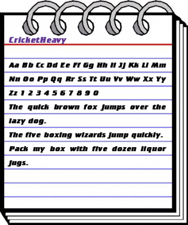 CricketHeavy Normal animated font preview