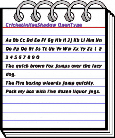 CricketInlineShadow Regular animated font preview