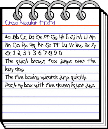 Cross Regular animated font preview