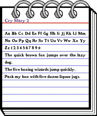 Cry Mary 2 Regular animated font preview