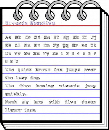 Cryeadn Negative Regular animated font preview