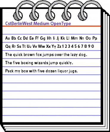 CstBerlinWest Medium animated font preview