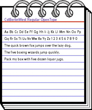 CstBerlinWest Regular animated font preview