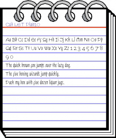 Cult LET Plain animated font preview