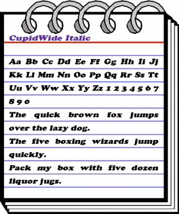 CupidWide Italic animated font preview