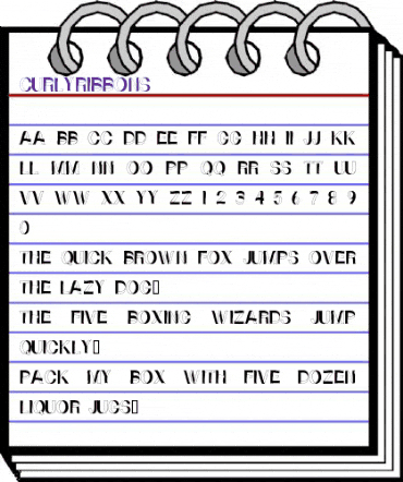 CurlyRibbons Regular animated font preview