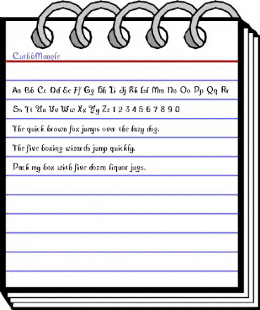 CuthbMangle Regular animated font preview