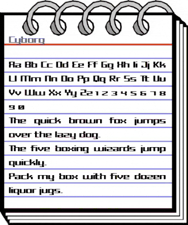 Cyborg Regular animated font preview
