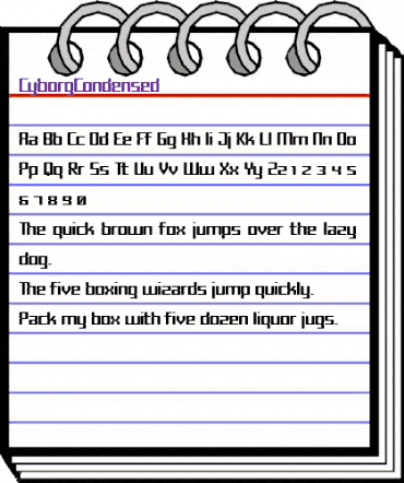 CyborgCondensed Regular animated font preview