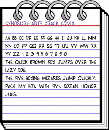 Cynosure ARTs Crack Comix Regular animated font preview