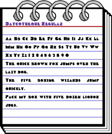 Datcotheque Regular animated font preview