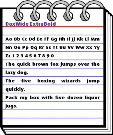 DaxWide Regular animated font preview