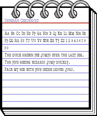 Deborah Condensed Regular animated font preview