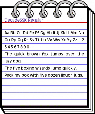 DecadeSSK Regular animated font preview