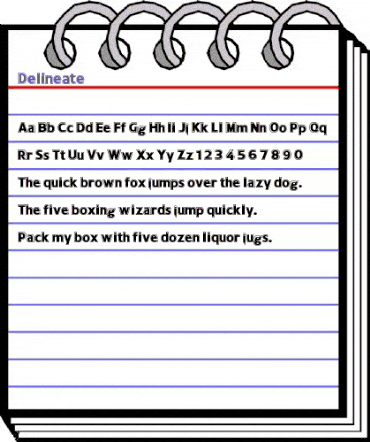 Delineate Regular animated font preview