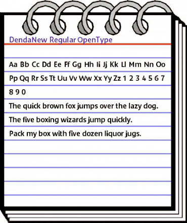 DendaNew Regular animated font preview