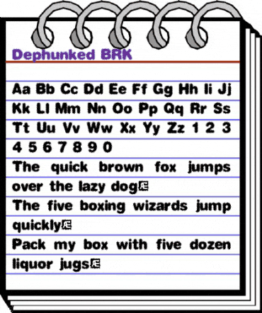 Dephunked (BRK) Regular animated font preview
