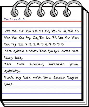 Descent 1 Regular animated font preview