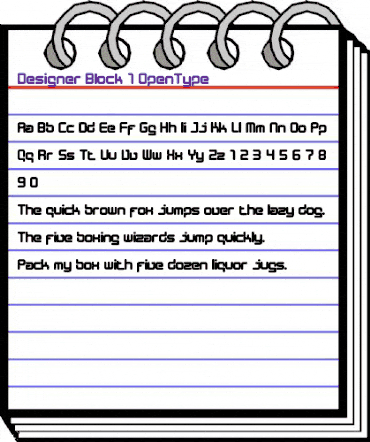 Designer Block Regular animated font preview