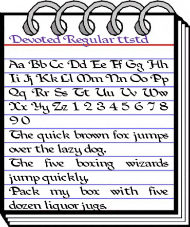 Devoted Regular animated font preview