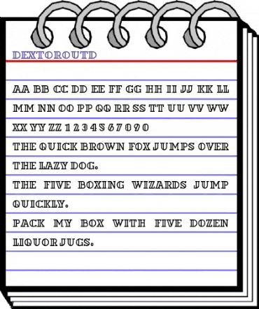 DextorOutD Regular animated font preview