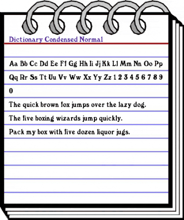 DictionaryCondensed Normal animated font preview