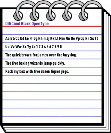 DINCond-Black Regular animated font preview