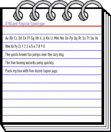 DINCond-Regular Regular animated font preview