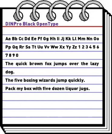 DINPro-Black Regular animated font preview