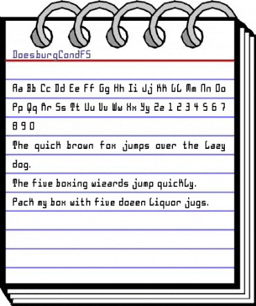 DoesburgCondFS Regular animated font preview