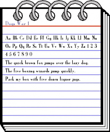 Dogs War 1 Regular animated font preview