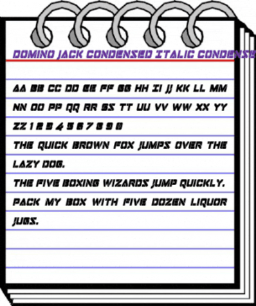 Domino Jack Condensed Italic Condensed Italic animated font preview