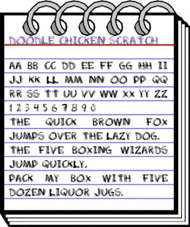 Doodle Chicken Scratch Regular animated font preview