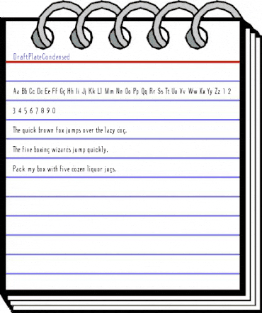 DraftPlateCondensed Regular animated font preview