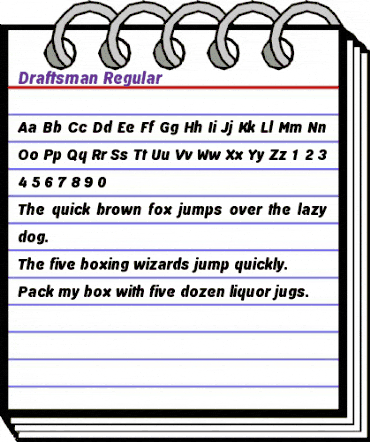 Draftsman Regular animated font preview