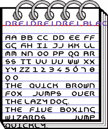 DreiDreiDrei-Black Regular animated font preview