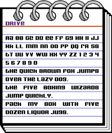 Drive Regular animated font preview